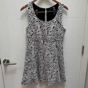 White Flower Embossed Dress